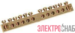 Шина PEN &quot;земля-ноль&quot; 6х9мм 12/1 (12групп/крепеж по центру) IEK YNN10-12-100