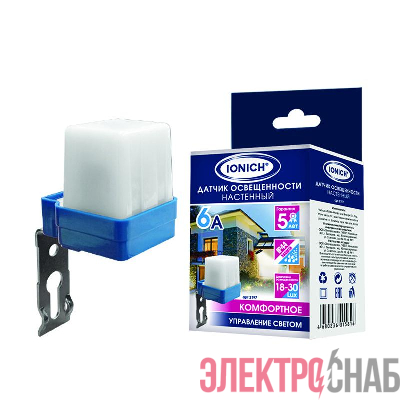 Датчик освещенности настенный 6А 8-30 Lux бел. IONICH 2197
