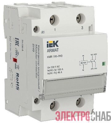 Контактор модульный KMR 100А 230В AC 2НО ARMAT IEK AR-KMR10-100-20-230
