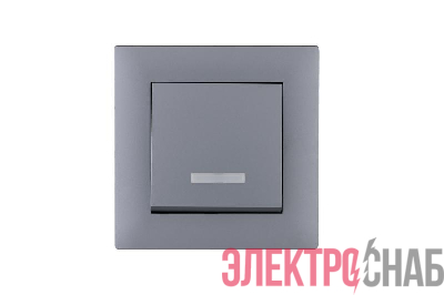 Выключатель 1-клав. с подсветкой Karea RIZZ STAR сер. Makel 88065021