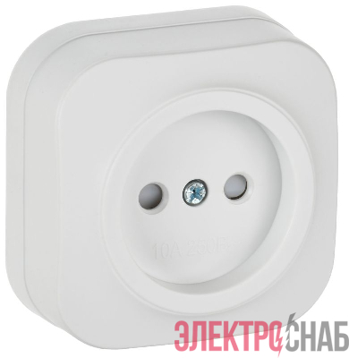 Розетка ОП GLORY РСш20-2-ХБм 10А без заземл. защ. шторки бел. матов. IEK ERH13-K01M-10