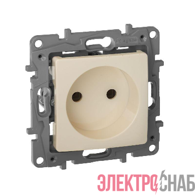 Розетка 1-м СП Etika 16А IP20 250В 2P без заземл. немецк. стандарт винтов. клеммы механизм сл. кость IEK 672320