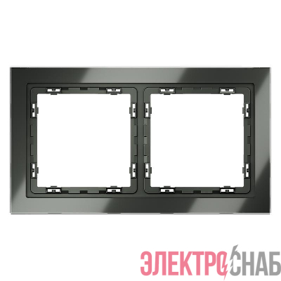 Рамка 2-м S70 стеклян. титан Voltum VLS110206