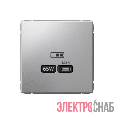 Розетка USB ArtGallery тип C 65Вт QC PD высокоскор. ЗУ механизм алюм. SE GAL000327