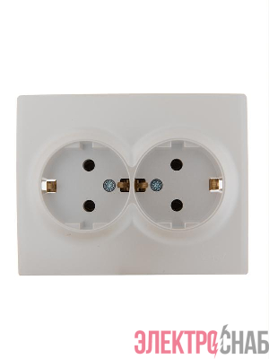 Розетка 2-м СП Karina с заземл. термопласт жемчуж./бел. перламутр. LEZARD 707-3000-127B