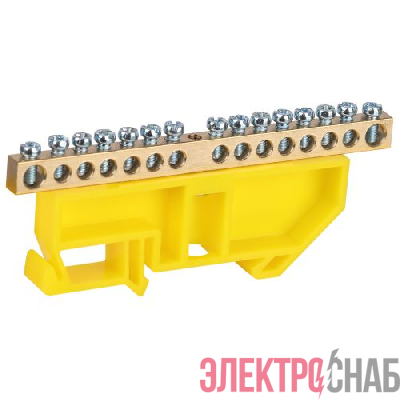 Шина PE земля на DIN-изоляторе ШНИ-6х9-14-Д NO-224-92 желт. Эра Б0062965