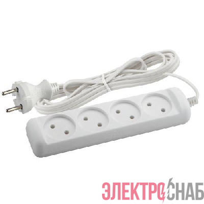 Удлинитель 4х3м без заземл. 6А IP20 UX-4-3m ШВВП 2х0.75 Эра Б0038560