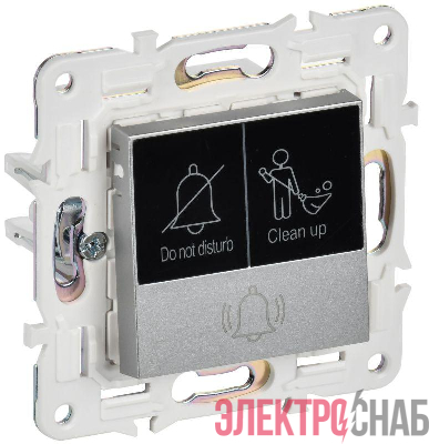 Кнопка звонка SKANDY 10А SK-V17S для отелей с индикацией серебр. IEK SK-V14-2-10-K23