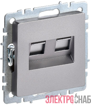 Розетка двойная СП RJ11+RJ45 кат.5E BRITE РК/Т12-БрС механизм сталь IEK BR-KT20-O-1-K46