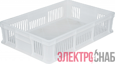 Ящик 600х400х140 мм мороз. перфорированный без ручек натуральный 705.01.02 705.01.02
