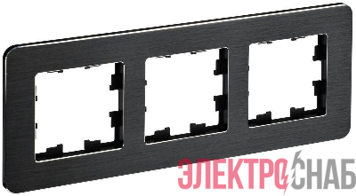 Рамка 3-м BRITE РУ-3-1-Бр метал. черн. RE AL IEK BR-M32-M-21-K02
