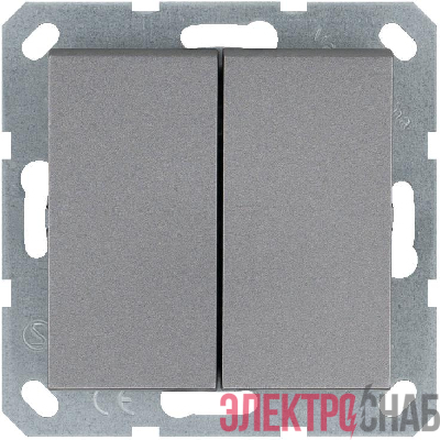Кнопка 2-кл. 10А IP20 с переключающим контактом механизм алюм. Jasmart G3020S
