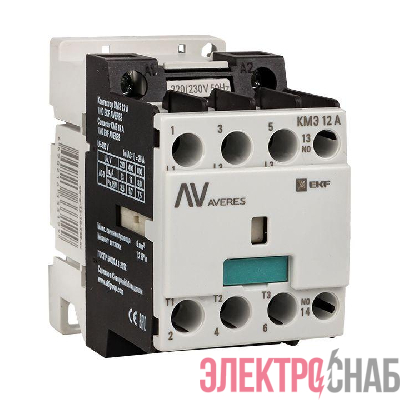 Контактор КМЭ 12А кат. 400В AC 1НО AVERES EKF ctr-s-12-10-400-av