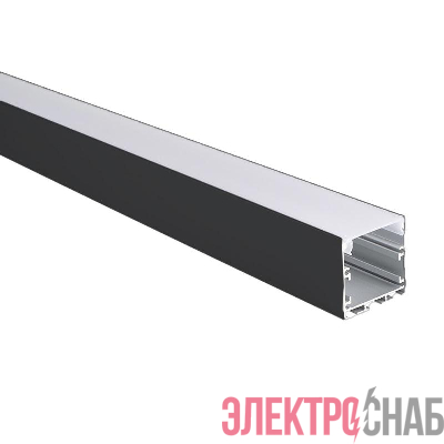 Профиль накладной PAL 3535-BLACK (комплект 2м 2глухих заглушки рассеиватель матов. 4клипсы крепежных) 2м анод. Pro JazzWay 5059054