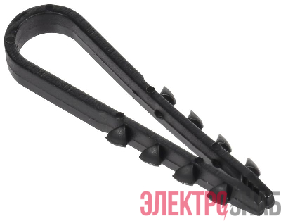 Дюбель-хомут 5х10мм для круглого кабеля нейлон черн. (уп.100шт) GENERICA UDH13-05-10-100-K02-G