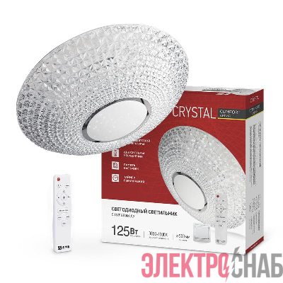 Светильник светодиодный COMFORT CRYSTAL 125Вт 3000-6500К 10000лм 230В 500х115мм с пультом ДУ IN HOME 4690612059471
