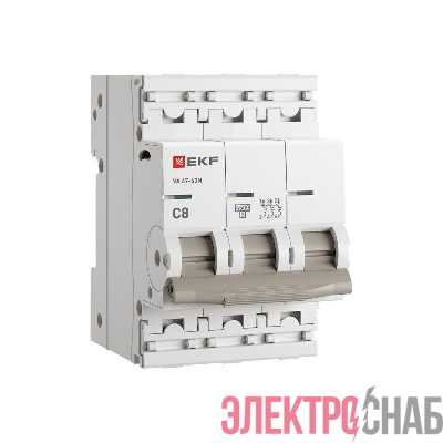 Выключатель автоматический 3п C 8А 4.5кА ВА 47-63N PROxima EKF M634308C