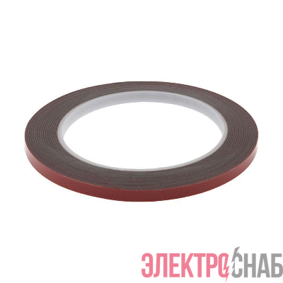 Скотч двухсторонний 6ммх5м красн. на сер. основе Rexant 09-6006