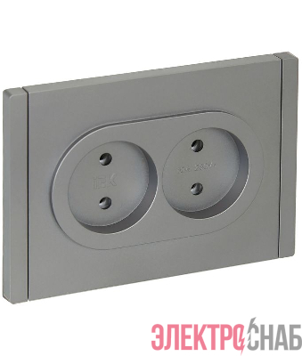 Розетка 2-м СП FORTE&PIANO FP526 10А без заземл. без защ. шторок безвинт. крепл. сталь IEK FP-R20-10-1-K46