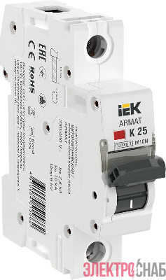 Выключатель автоматический модульный 1п K 25А M10N ARMAT IEK AR-M10N-1-K025