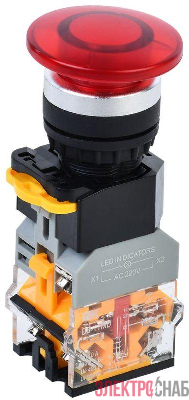 Кнопка "Грибок" D8-11MD d22мм 1НО+1НЗ с подсветкой красн. KARAT IEK BBG30-11MD-3-12-K04