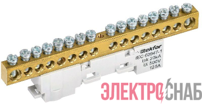 Шина L "фаза" неизол. на универс. держ. 8х12-16-Ср TEKFOR IEK TF-NN20-16-DL-K03