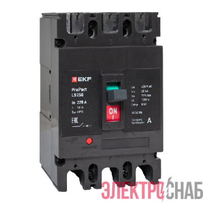 Выключатель автоматический 3п 225А 25кА LS250 ProPact EKF mccb-250-25-3-225-ls