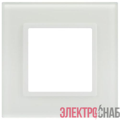 Рамка 1-м Elegance 14-5101-01М для розеток и выключателей стекло матов. бел. Эра Б0065832