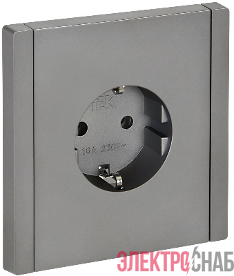 Розетка СП FORTE&PIANO FP516 16А с заземл. без защ. шторок винт. крепл. сталь IEK FP-R11-16-K46