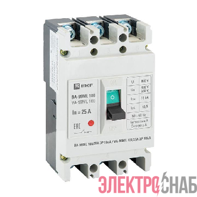 Выключатель автоматический 3п 100/20А 18кА ВА-99МL Basic EKF mccb99-100-20mi