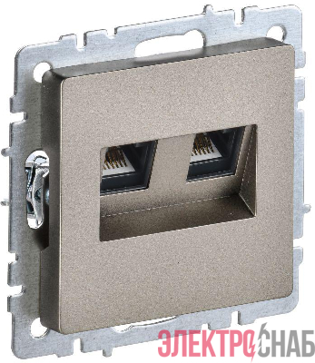 Розетка компьютерная двойн. СП RJ45 кат.5E BRITE РК10-2-БрШ механизм шампань IEK BR-K20-1-K37