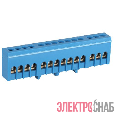 Шина N ноль в изолированном корпусе на DIN-рейку ШНИ-6х9-14-Д син. NO-224-101 Эра Б0062869