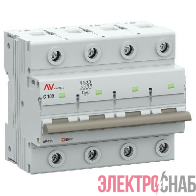 Выключатель автоматический 4п C 125А 10кА AV-125 AVERES EKF mcb125-4-125C-av