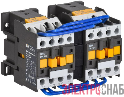 Контактор КМИ-11830 реверс 18А 230В/АС3 2НО IEK KKM13-018-230-20-1