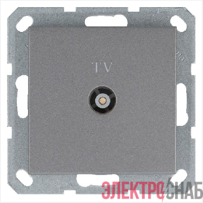 Розетка телевизионная оконечная TV Ф9.5мм механизм алюм. Jasmart G6001S