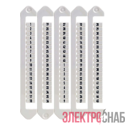 Маркировка для клемм ширина 5мм от 1 до 45 вертикалная ориентация DKC NUTB-5-1-45V