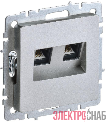 Розетка компьютерная двойн. СП RJ45 кат.5E BRITE РК10-2-БрА механизм алюм. IEK BR-K20-1-K47