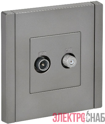 Розетка 2-м TV+SAT FORTE&PIANO FP538 сталь IEK FP-AF20-O-K46