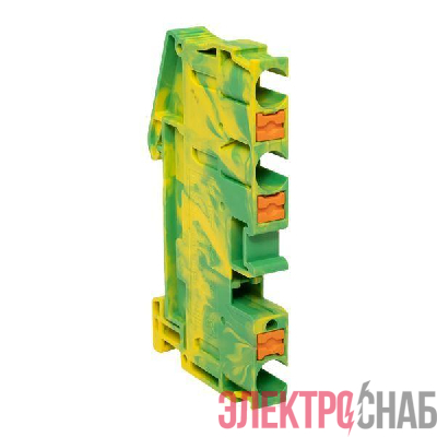 Колодка клеммная пружинная 6 Push-in 3 вывода земля EKF PIT-6-3-pe