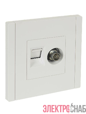 Розетка 2-м TV+RJ45 кат.6 FORTE&PIANO FP237 бел. IEK FP-AK20-2-K01