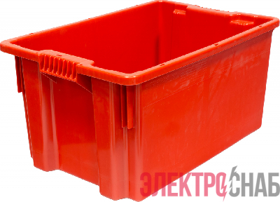 Ящик п/э 600х400х300 сплошной цв. красный 601 601