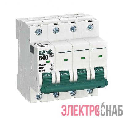 Выключатель автоматический модульный 4п B 40А 6кА ВА-103 DEKraft 12261DEK