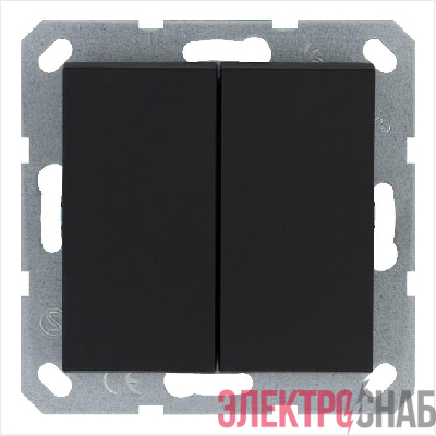 Переключатель перекрестный 2-кл. 10А IP20 механизм черн. матов. soft touch Jasmart G3014PB