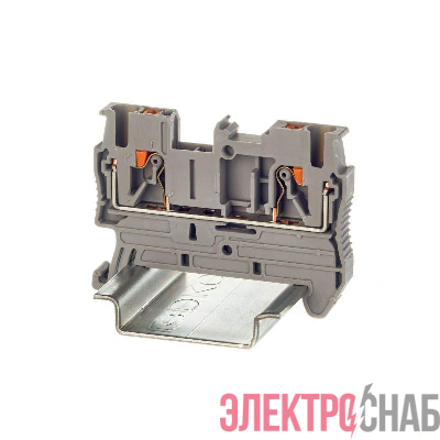 Клемма проходная зажим push-in 2 точки подключения 2.5кв.мм сер. DKC VPR-2.5-GY