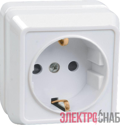 Розетка 1-м ОП Октава РС20-3-ОБ 16А IP20 с заземл. бел. GENERICA ERO11-K01-16-DC