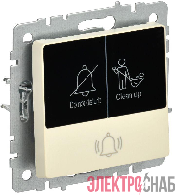 Кнопка звонка BRITE 10А ВС10-1-9-БрКр для отелей с индик. механизм беж. IEK BR-V14-2-10-K10
