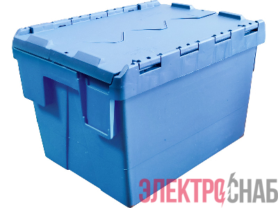 Ящик 400х300х250 сплошной, с крышкой  синий SPKM 4325-1 SPKM 4325-1