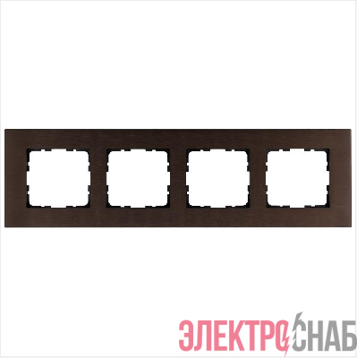 Рамка 4-м G-Metal метал. алюм. корич. Brown Jasmart G1004AZ