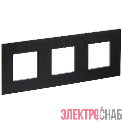 Рамка 3-м SKANDY SK-F33Bl металл черн. IEK SK-M32-M-K02
