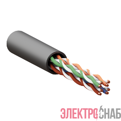 Кабель витая пара U/UTP кат.5E 4 пары 24 AWG solid внешн. LDPE черн. (м) TERACOM PRO EKF TRP-5EUTP-04PE-BK-OUT3